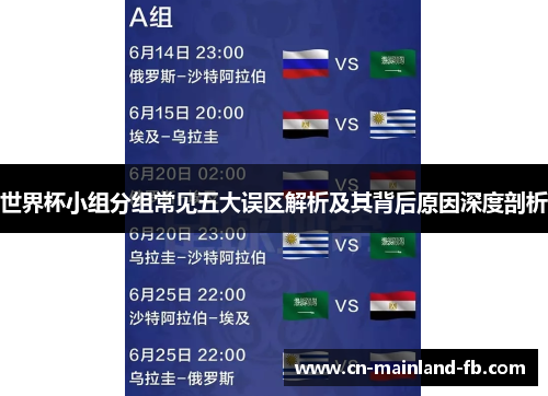 世界杯小组分组常见五大误区解析及其背后原因深度剖析