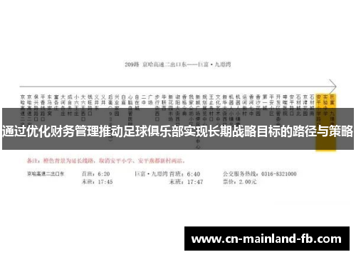 通过优化财务管理推动足球俱乐部实现长期战略目标的路径与策略